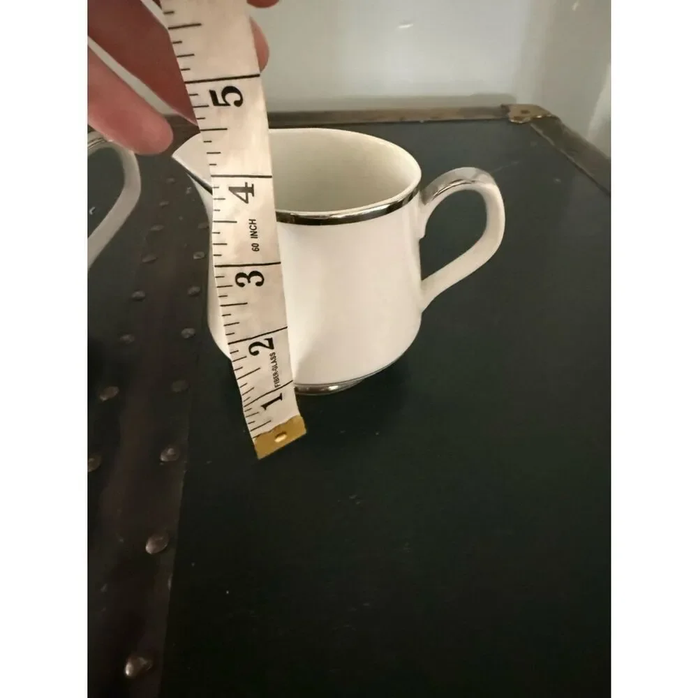 Tokishima  Sugar & Creamer White Platinum International Elegance Set Japan